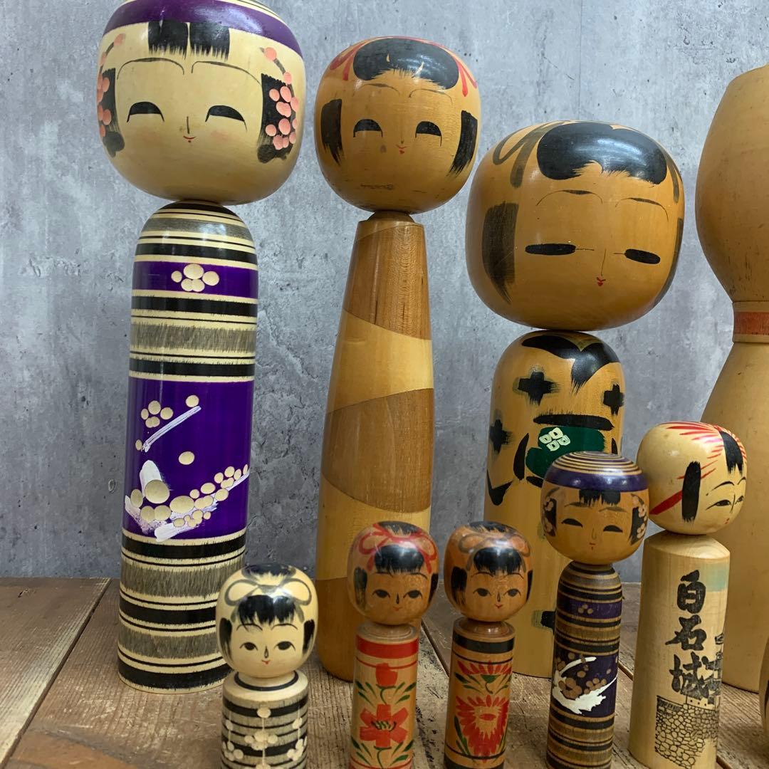 4F 【作家物・銘入り含む】伝統工芸品 こけし 12点まとめ売り 白石城 蔵王