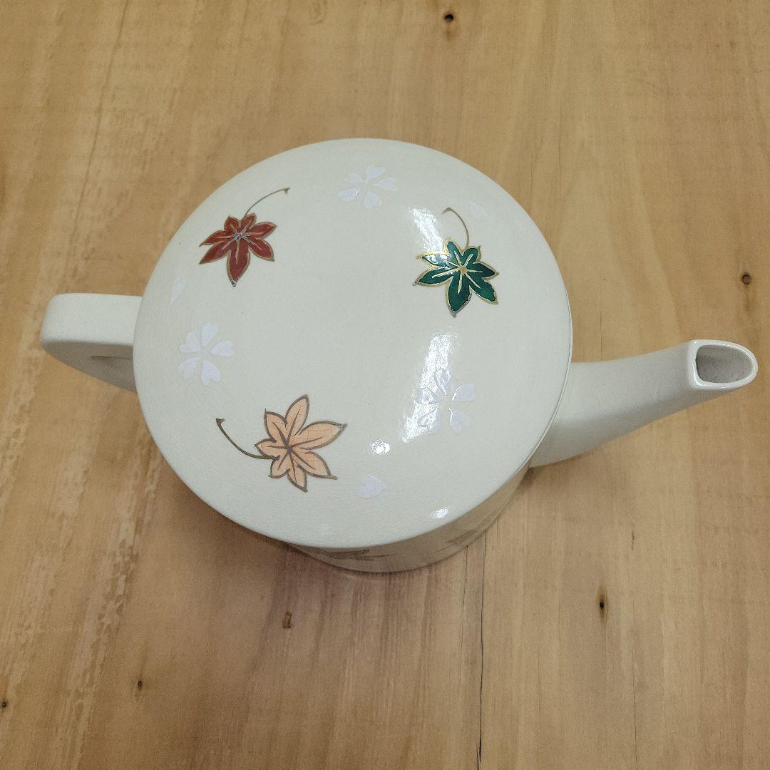 美品 茶道具 もみじ色絵 水次 片口水注