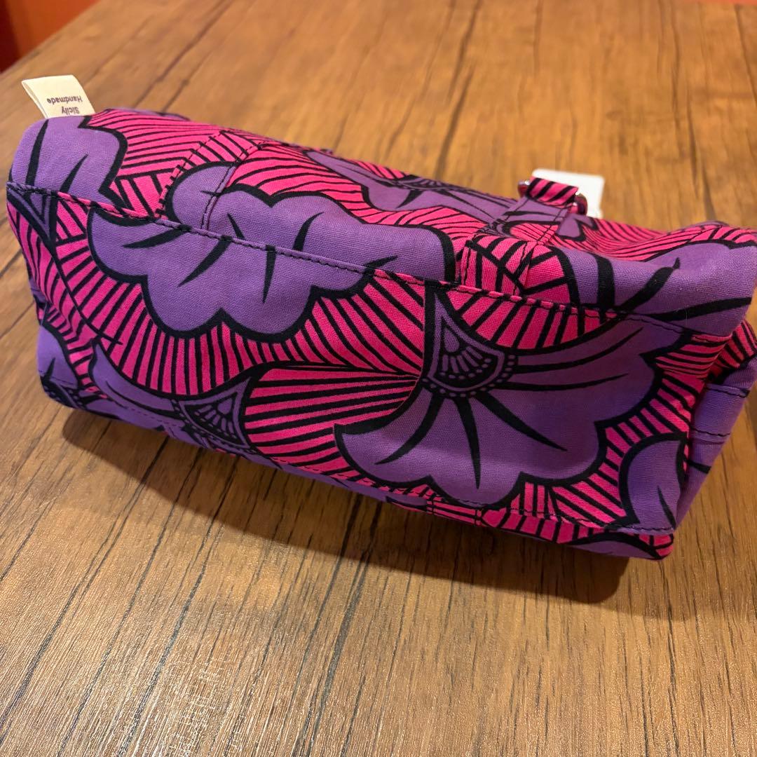 アフリカンファブリック　ミニボストンバッグ　ハンドメイド